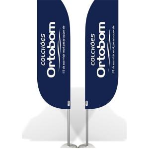Kit Completo Wind Banner Microfibra 70x3000mm 4x4  Base (reservatório) Haste